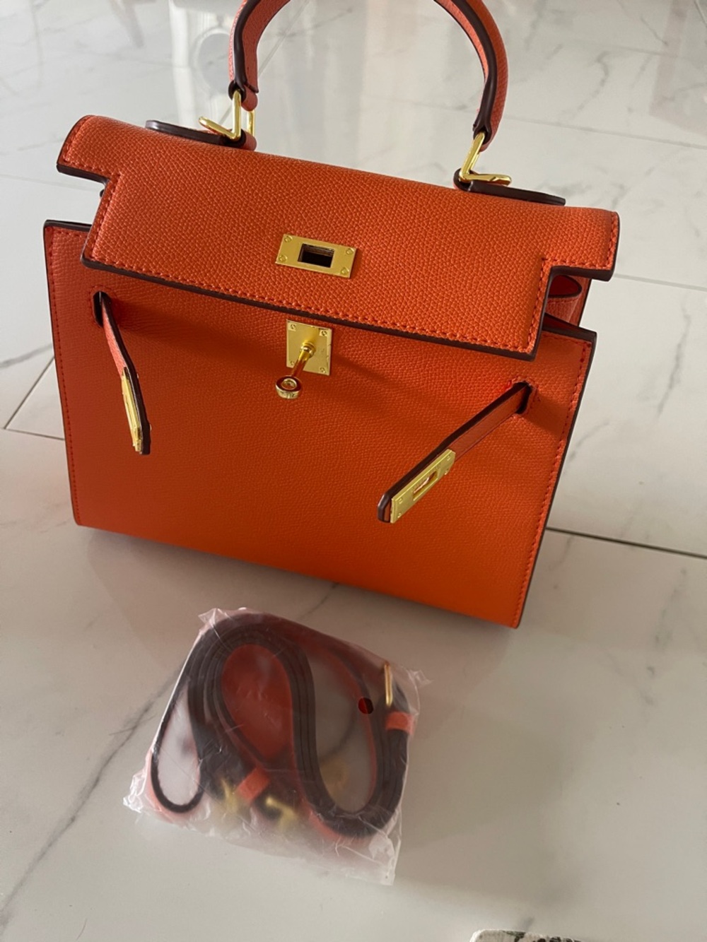 Elegant Orange Top-Handle Women's Bag *New*